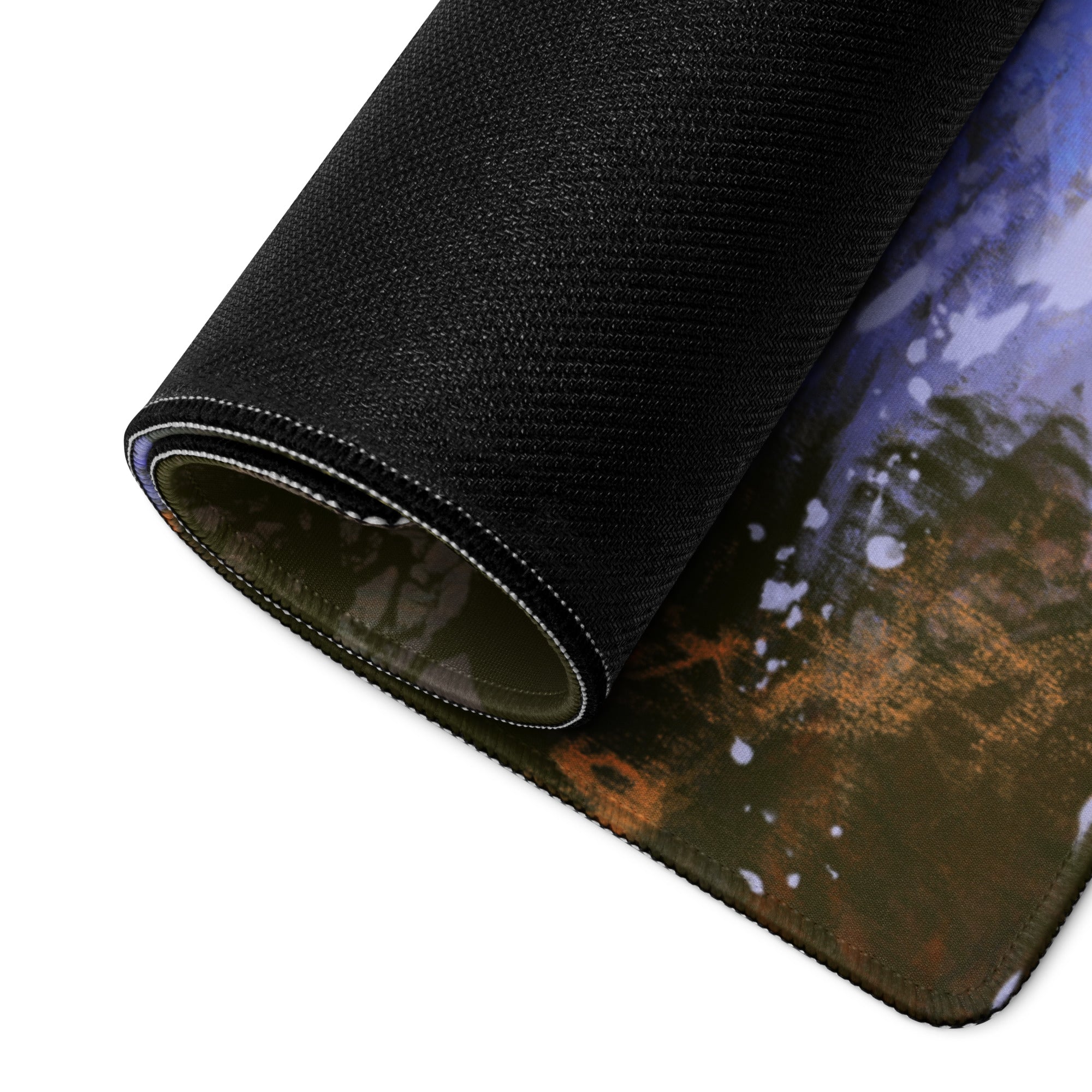 Forest Mist Large Gaming Mouse Pad - Gaming Mouse Pad Purple Blue Forest Setup Landscape Art Calm Mood Printed Fabric
