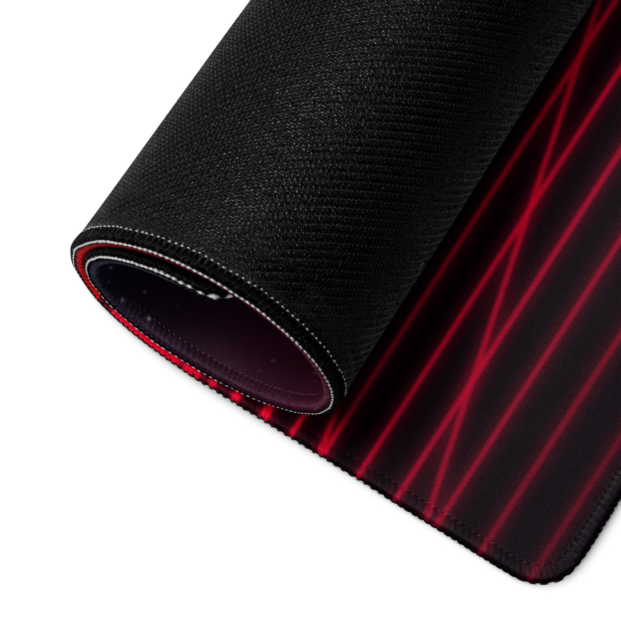 Neon Sunset Grid Pro Mouse Pad - Gaming Mouse Pad Red Black Desk Setup Synthwave Energetic Neon Decor Large Digital Art