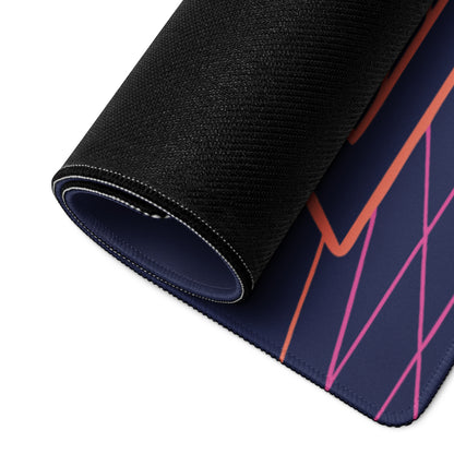 Neon Palm Retro Gaming Mouse Pad - Mouse Pad Navy Coral Pink Palm Trees Retro Wave Desk Tropical Synthwave Digital Art