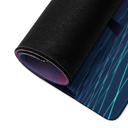 Sunset Palm Retro Neon Desk Mat - Palm Tree Sunset Pink Purple Blue Desk Retro Vibrant Neon Mood Retro Decor