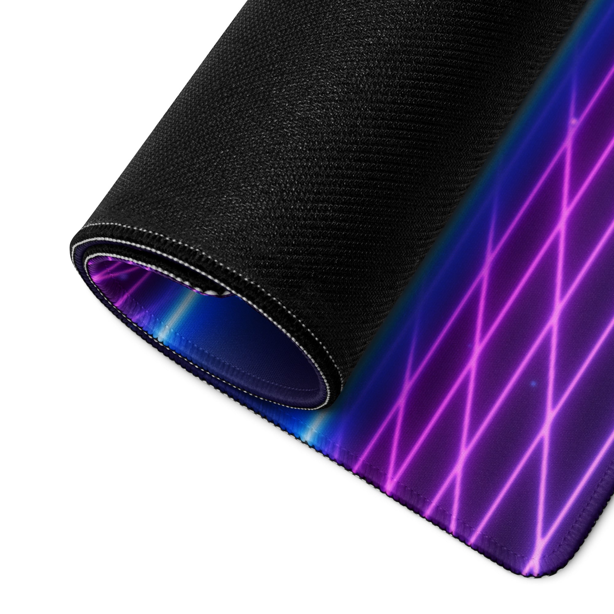 Neon Grid Gaming Mouse Pad - Gaming Mouse Pad Purple Pink Blue Desk Setup Synthwave Mood Energetic Cyberpunk Neon Art
