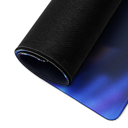 Neon Velocity Car Theme Mouse Pad - Car Blue Neon Gaming Desk - Energetic Cyberpunk Modern Non Slip Digital