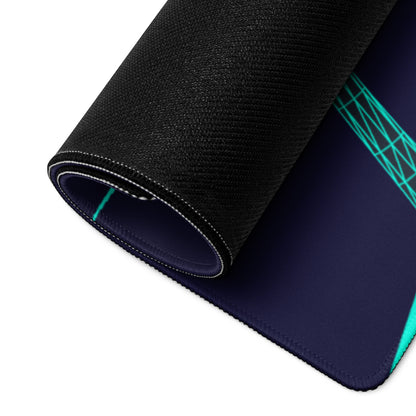 Neon Palm Vaporwave Desk Mat - Palm Trees Sunset Neon Turquoise Desk Mat Gaming Synthwave Retro Mood Vaporwave Desk Accessory