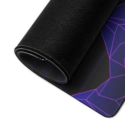 Neon Sunset Mountain Mouse Pad - Neon Sunset Mountain Purple Pink Desk Synthwave Mood Vibrant Neon Glow RGB Desk Mat