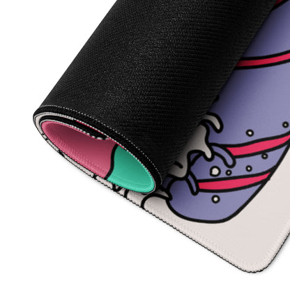 Pink Wave Pop Art Gaming Mouse Pad - Ocean Wave Pink Teal Desk Pop Art Vibrant Modern Pop Esports Digital Art