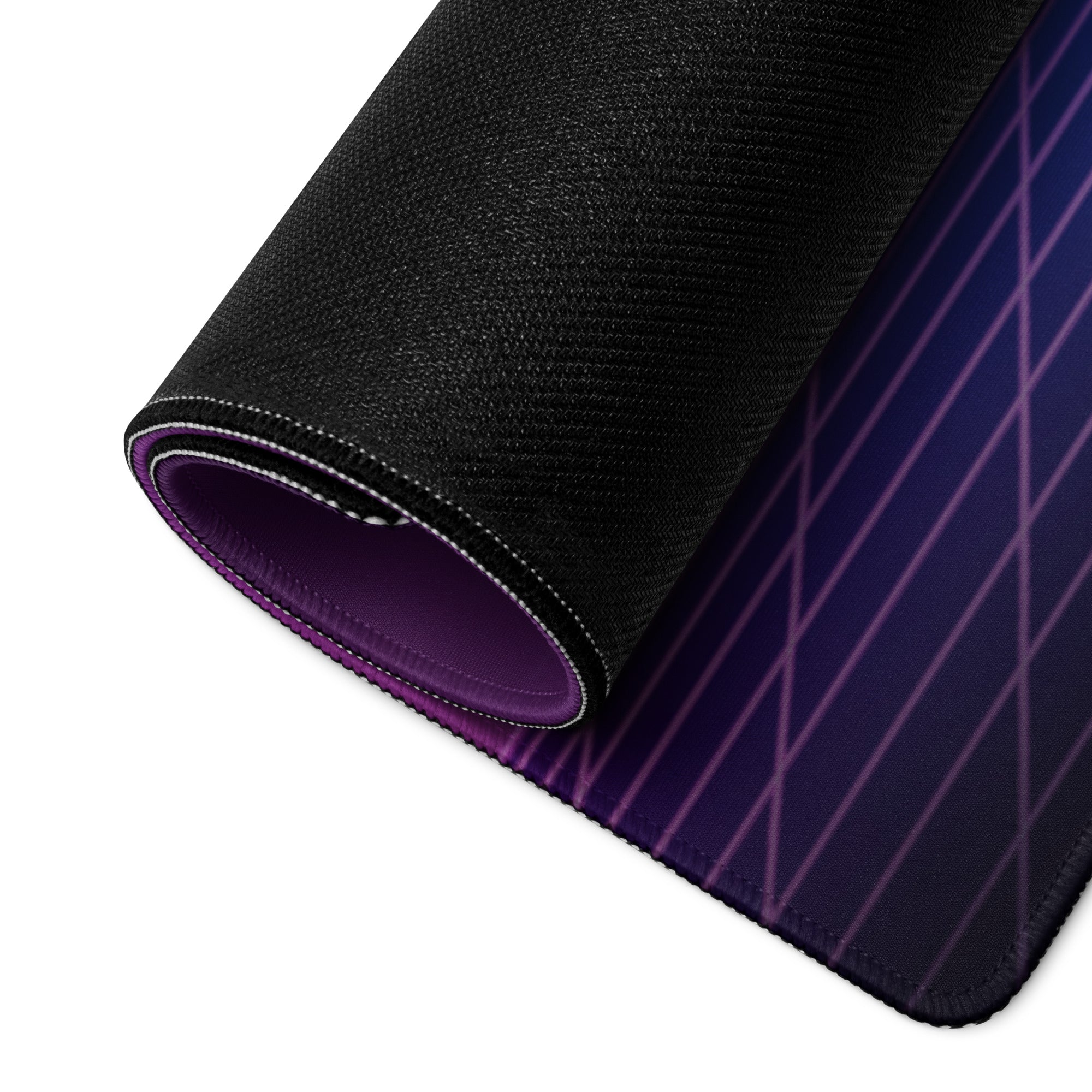 Neon Gradient Retro Grid Mouse Pad - Gaming Mouse Pad Purple Gradient Neon Mood Cyberpunk Decor Large Digital Art