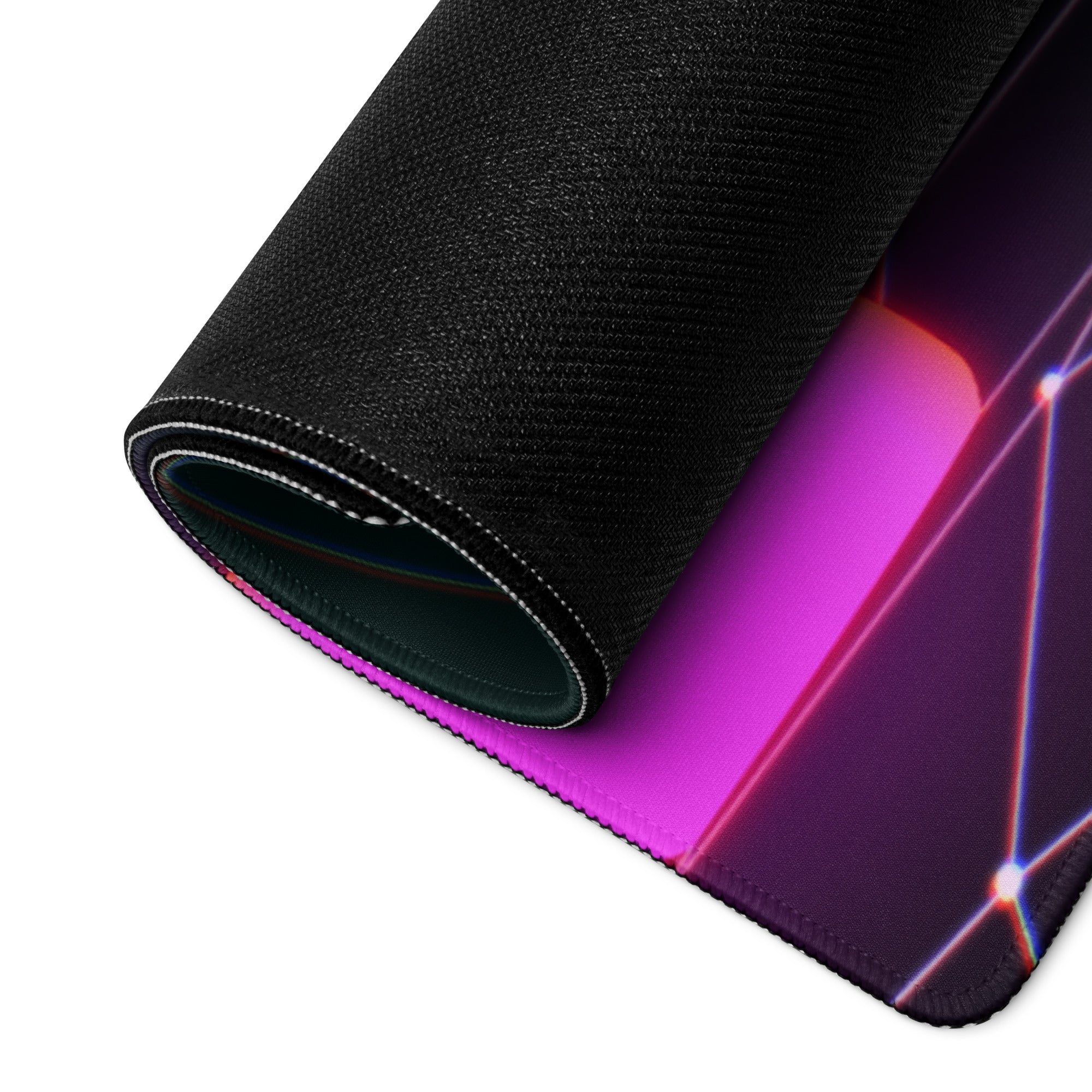 Neon Grid Cyber Scene Mouse Pad - Gaming Mouse Pad Neon Pink Teal Purple For Desktop Setup Cyberpunk Futuristic Mood