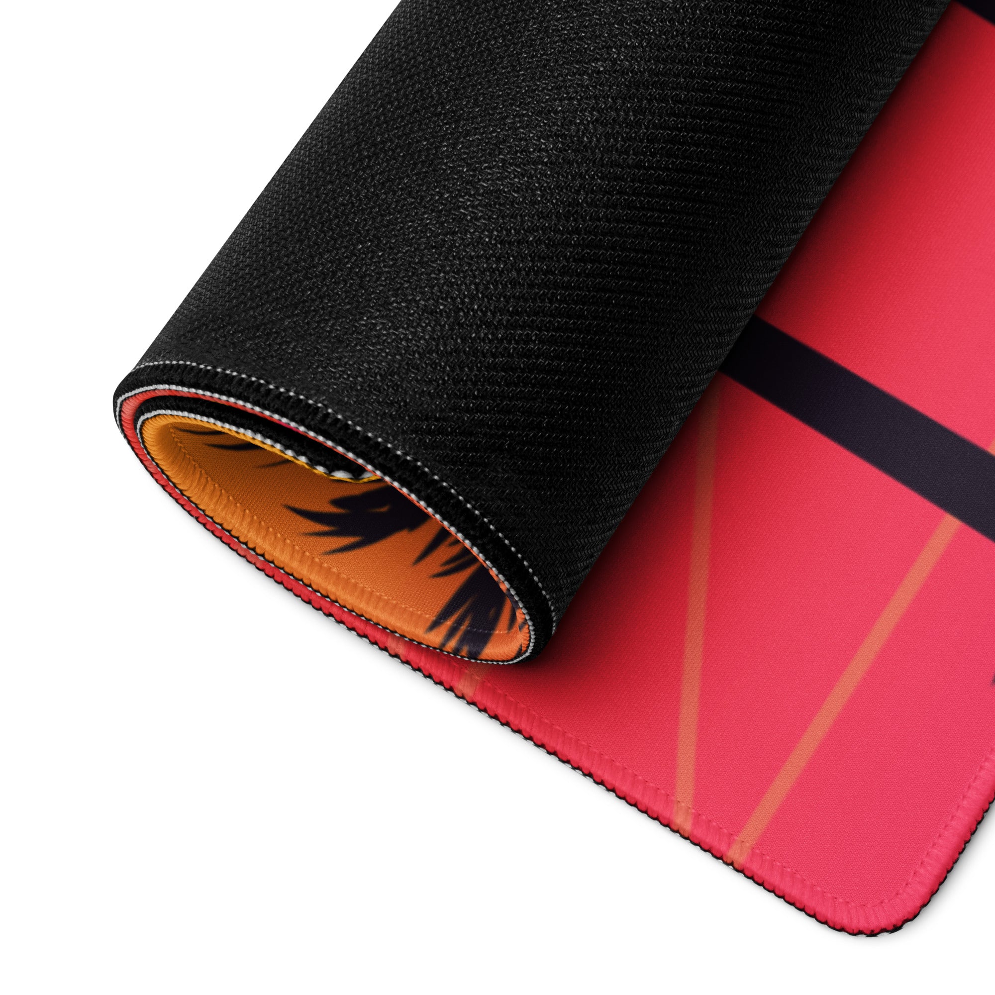 Sunset Palm Gaming Mouse Pad - Gaming Mouse Pad Orange Pink Purple Desktop Setup Retro Non Slip Edge Stitch Vibrant Mood