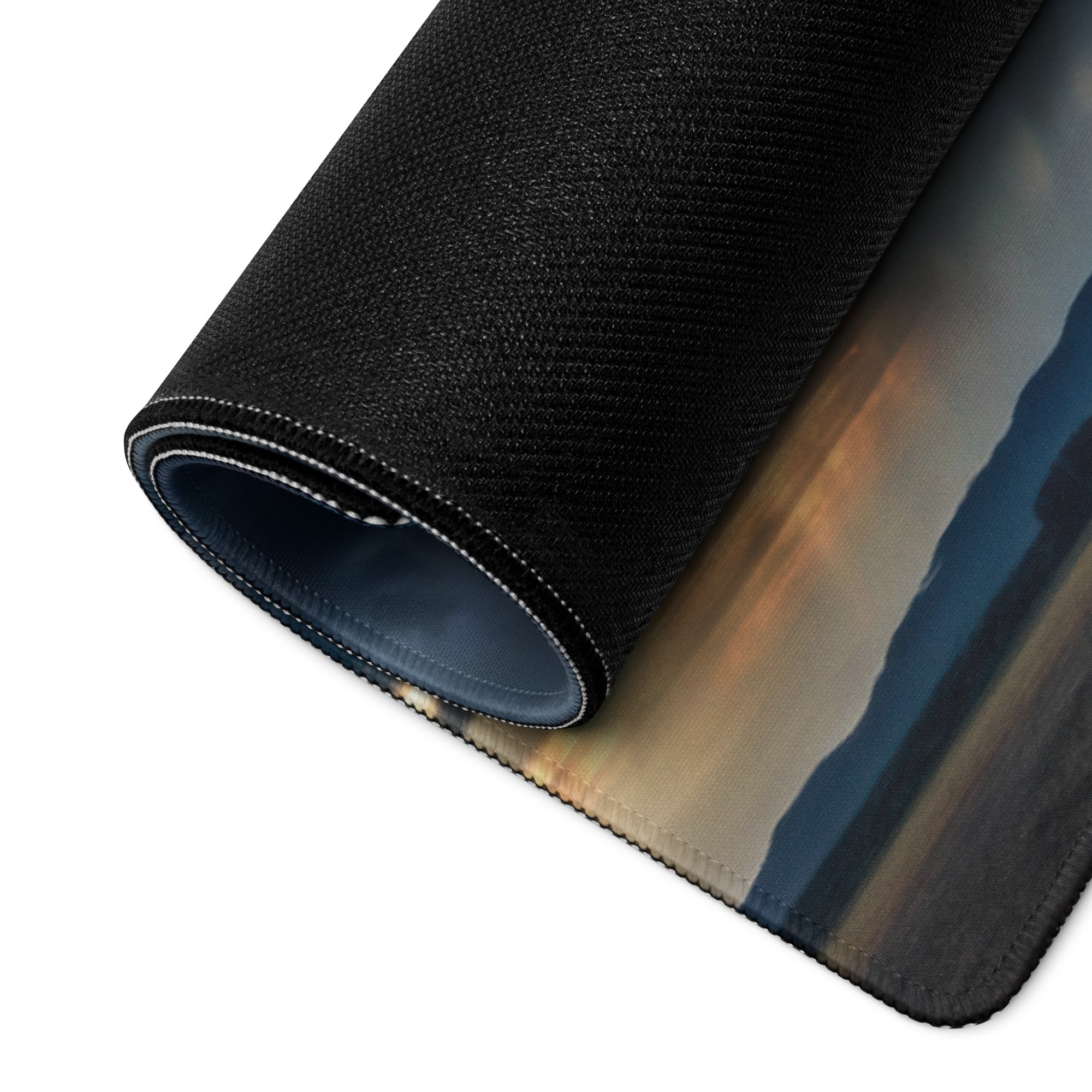Storm Lightning Mouse Pad - Storm Lightning Blue Gray White Gaming Cinematic - Dramatic Modern Desk Mat Photography