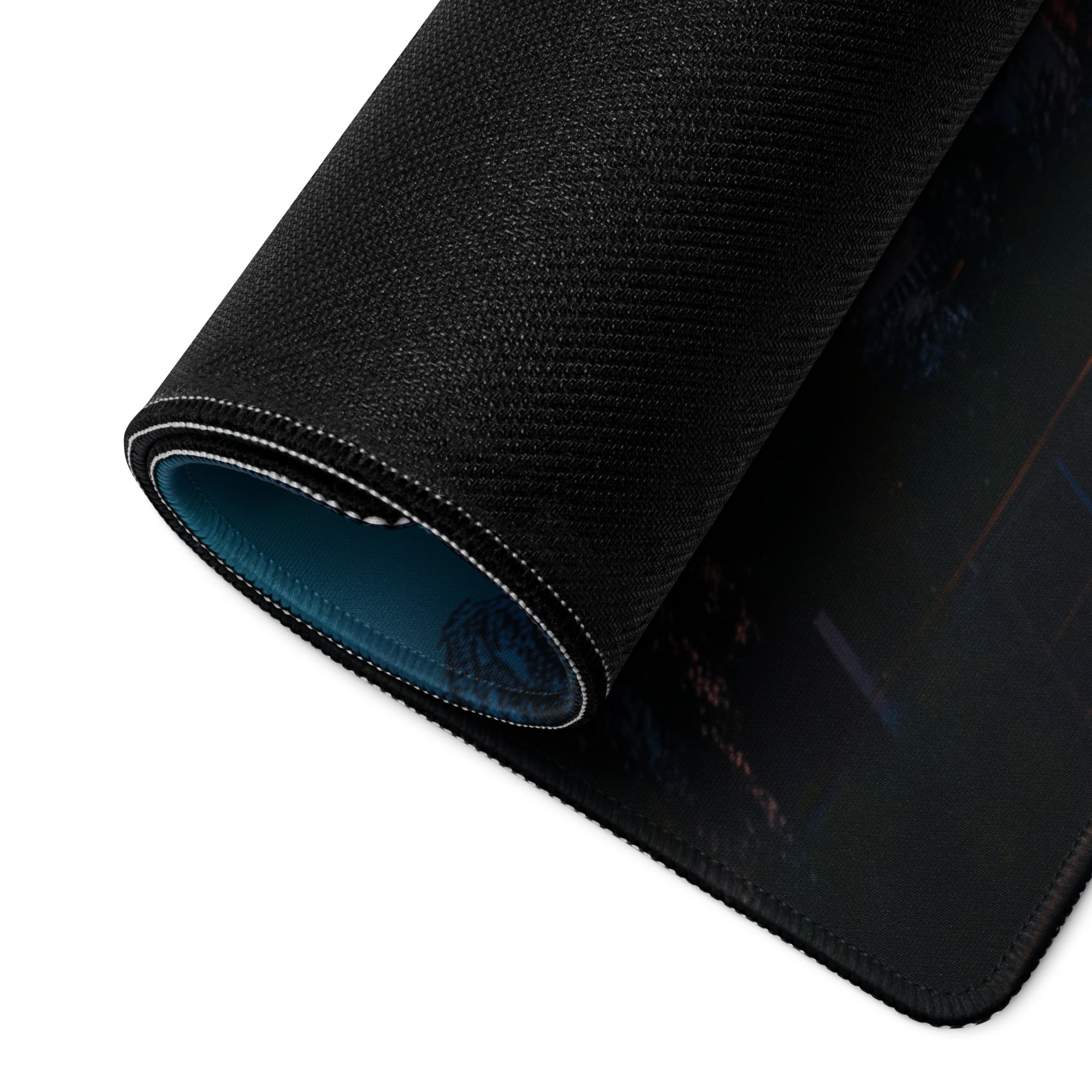 Lightning Storm Gaming Desk Pad - Lightning Storm Blue Orange Desk Mat Dramatic Mood Esports Desk Pad Photo Print