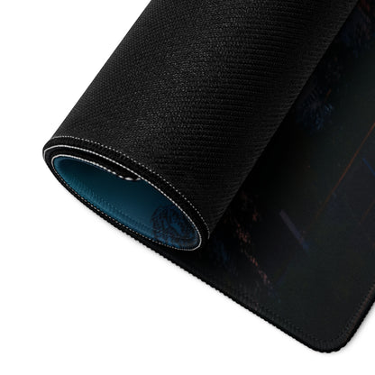 Lightning Storm Gaming Desk Pad - Lightning Storm Blue Orange Desk Mat Dramatic Mood Esports Desk Pad Photo Print