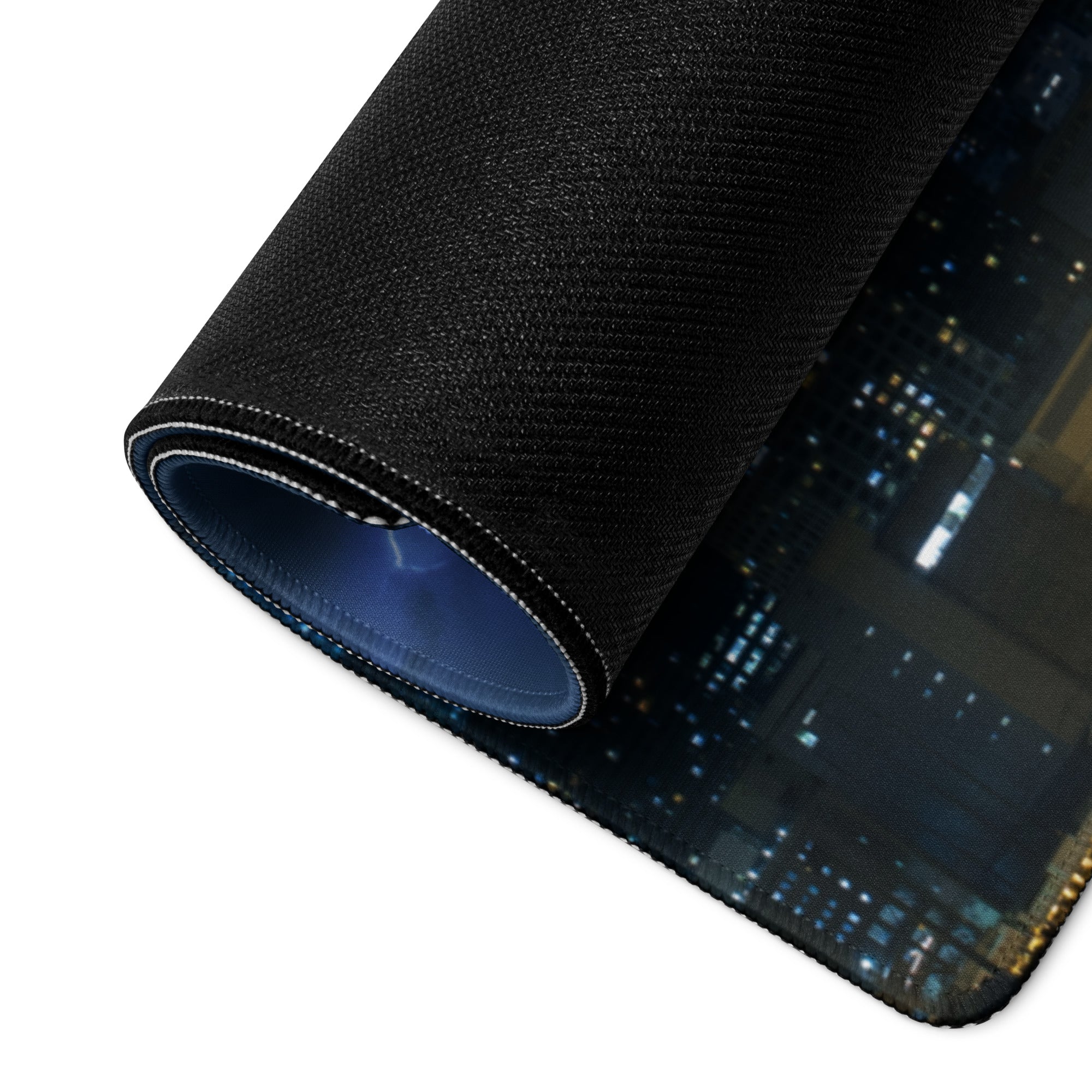 Storm Lightning City Gaming Mouse Pad - Gaming Mouse Pad Blue Photorealistic Dramatic Storm Tech Modern Cityscape Photo