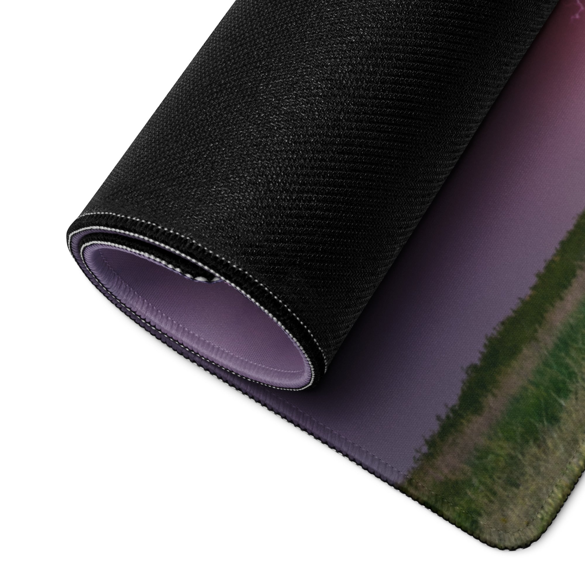 Storm Lightning Sky Gaming Pad - Stormy Lightning Sky Purple Pink Gaming Desk Photorealistic Dramatic Moody Modern Mat