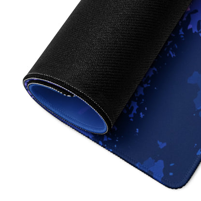 Cosmic Night Sky Desk Pad - Night Sky Blue Purple Desk Mat Modern Art Dreamy Minimal Non-Slip Edge Stitching Digital Art