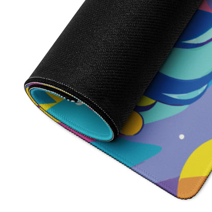 Vibrant Anime Portrait Mouse Pad - Mouse Pad Rainbow Multicolor Gaming Desk Anime Pop Art Bright Mood Anime Desk Art