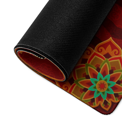 Tiger Ember Lunar Mouse Pad - Tiger Pad Red Orange Gold For Gaming Desk Asian Art Festive Mood Non Slip Edge Stitched