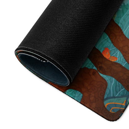 Verdant Mountain Landscape Mouse Pad - Mouse Pad Green Blue Teal Desk Gaming Vibrant Mood Nature Inspired Desk Mat