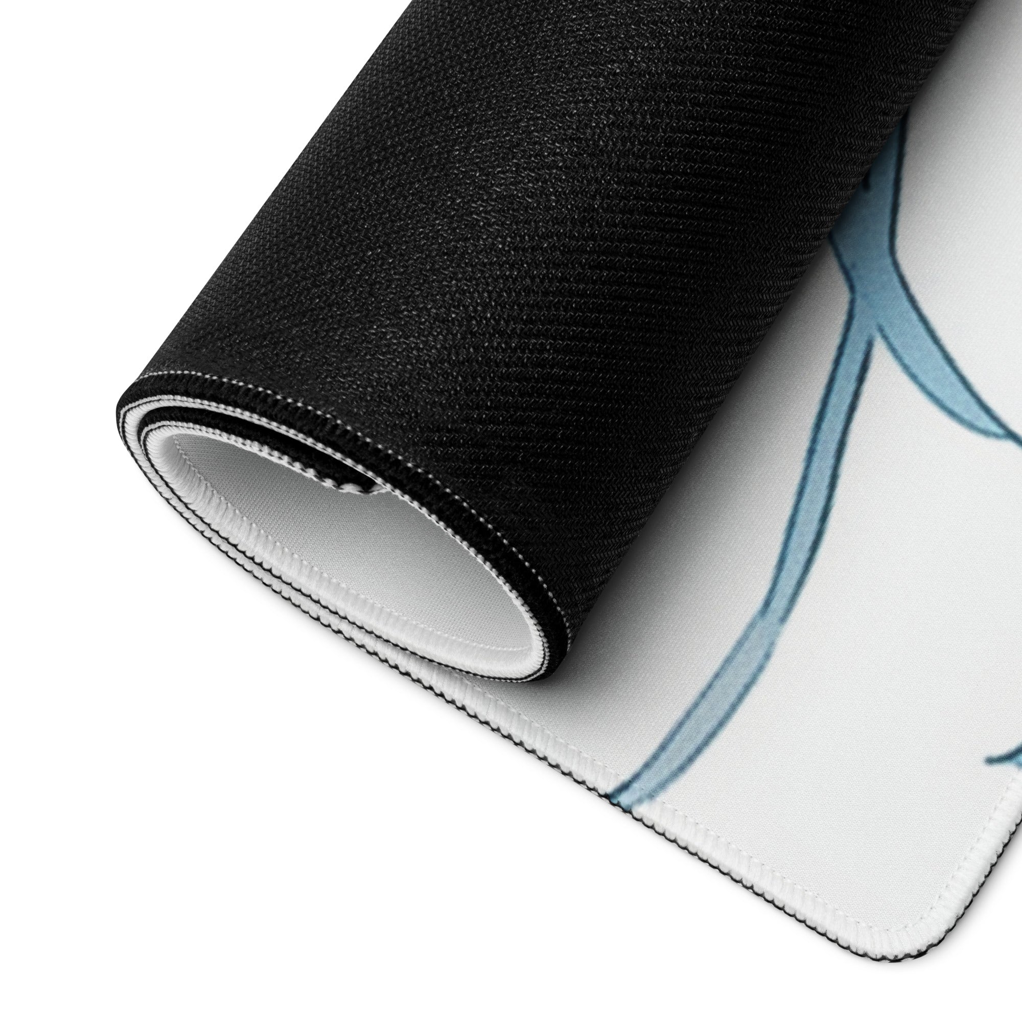 Blue Haired Anime Desk Pad - Anime Gaming Mouse Pad Blue White Desk Style Cool Mood Modern Desk Mats For Gamers Digital