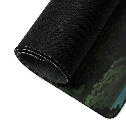Serene Mountain Landscape Gaming Mouse Pad - Landscape Blue Green Gaming Desk Home Office Cinematic Fantasy Digital Art