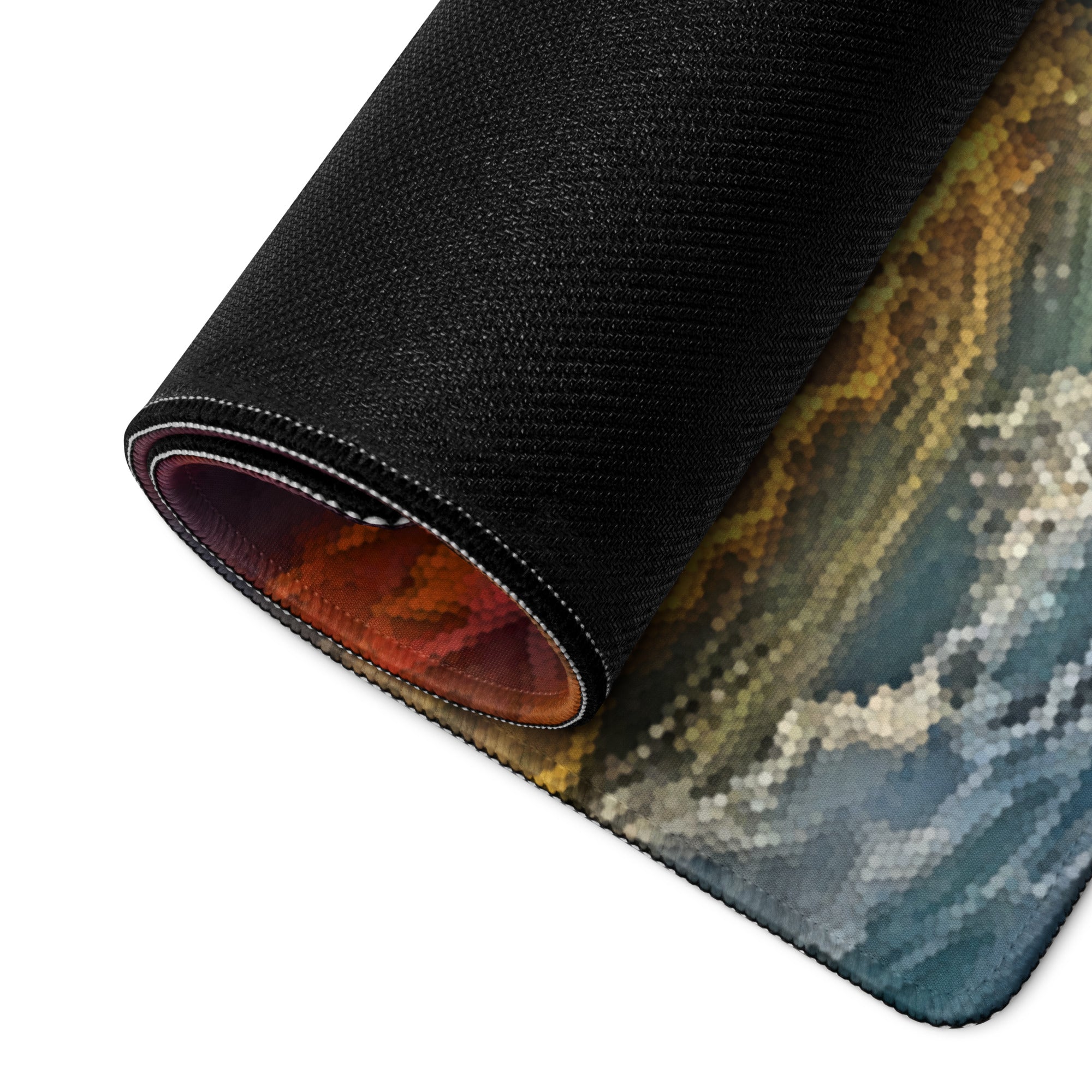 Vibrant Pixel Art Abstract Rainbow Mouse Pad - Gaming Mouse Pad Rainbow Abstract Desk Energetic Vibrant Tech Chic Digital Art