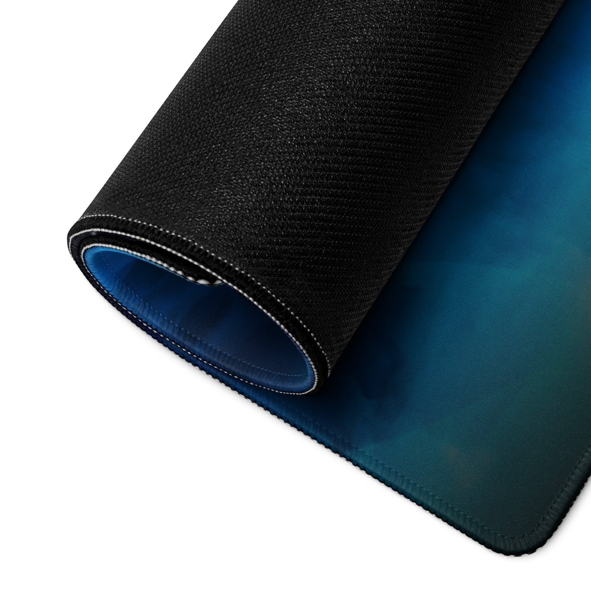 Blue Moon Battle Silhouette Mouse Pad - Fantasy Blue Gaming Desk Digital Art Epic Mood Cyberpunk RGB Desk Mat