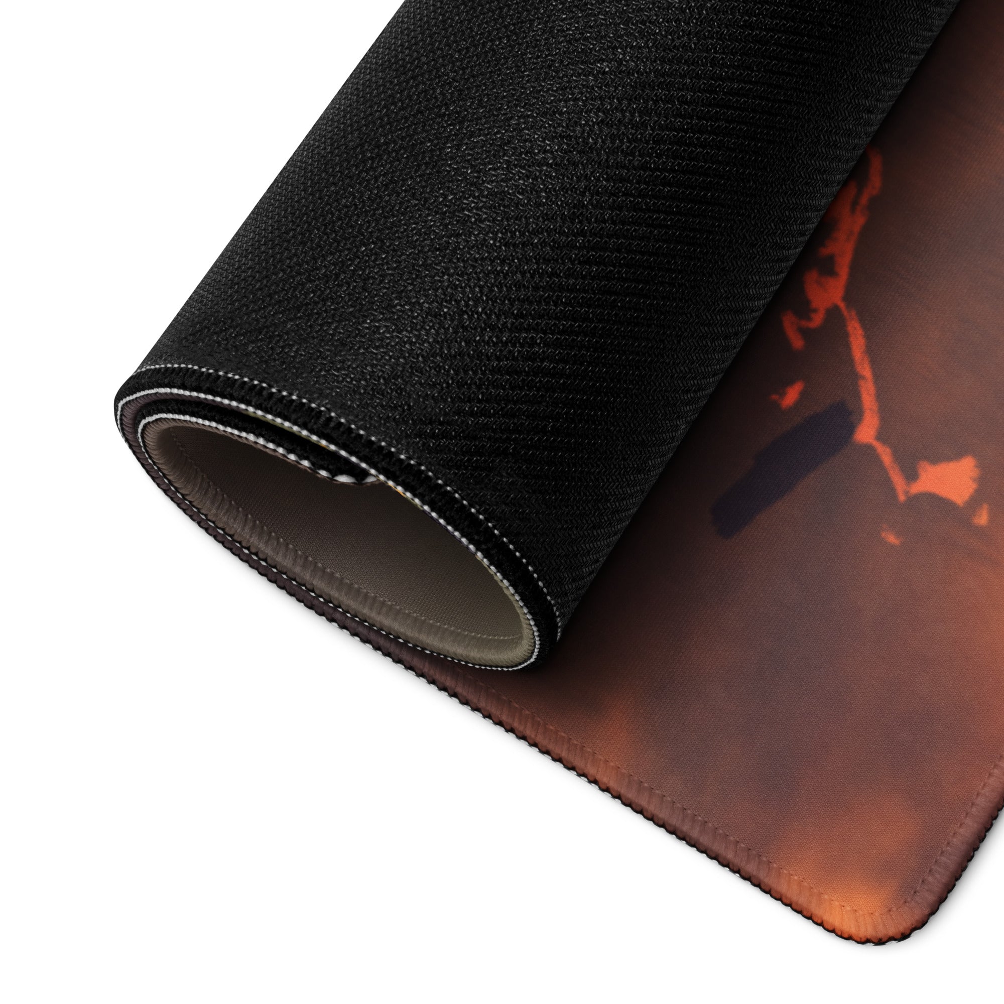 Inferno Siege Gaming Mouse Pad - Gaming Mouse Pad Orange Yellow Desk Fiery Mood Battlefield Style Digital Art