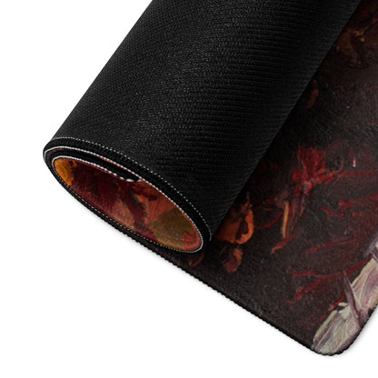 Autumn Ember Abstract Pad - Mouse Pad Autumn Orange Black Desk Office Abstract - Cozy Modern Rustic Gaming Desk Oil
