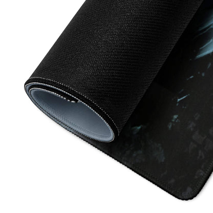 Shattered Crystal Mountains Desk Pad - Shattered Crystal Mountains Blue Gaming Desk Pad Epic Mood Futuristic Decor