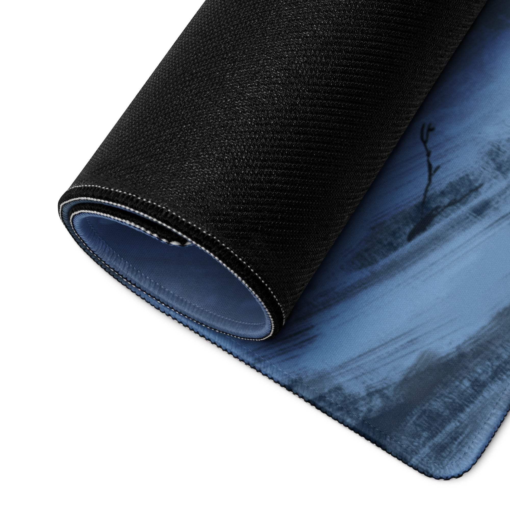 Blue Winter Scene Gaming Pad - Mouse Pad Blue For Gaming Desk Abstract Dynamic Modern Minimal Large Mat Digital Art