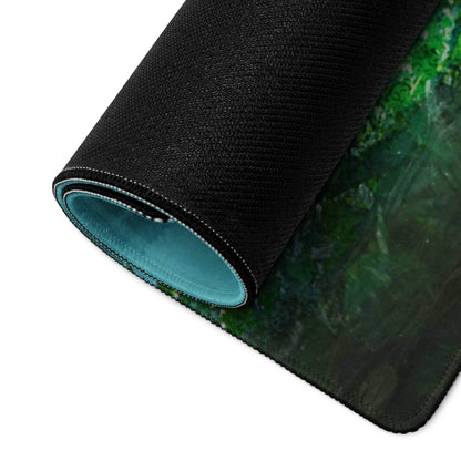 Oceanic Forest Mystic Pad - Oceanic Forest Blue Teal Gaming Desk Immersive Mood Decor Large Mouse Pad Digital Painting