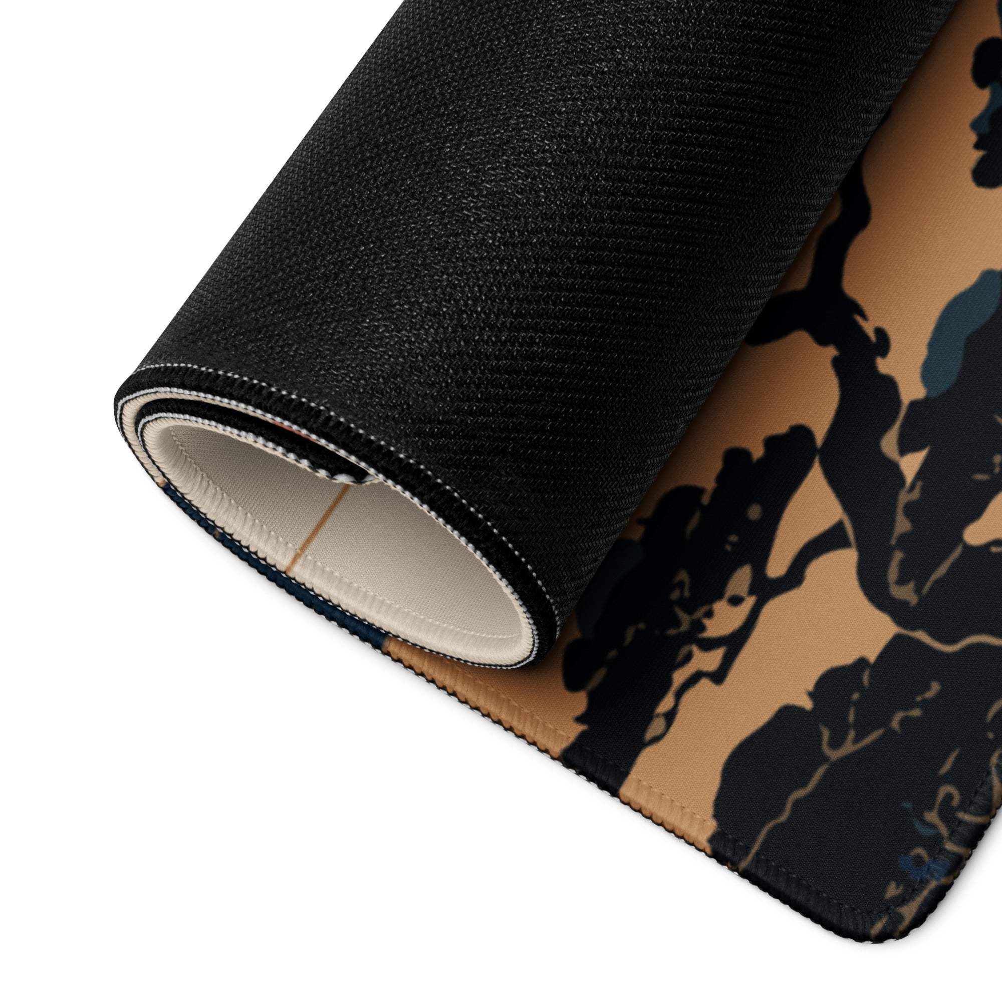 Zen Crane Landscape Pad - Landscape Mouse Pad Beige Red Sun Navy Mountains Ukiyoe Inspired Desk Serene Mood Japanese Art