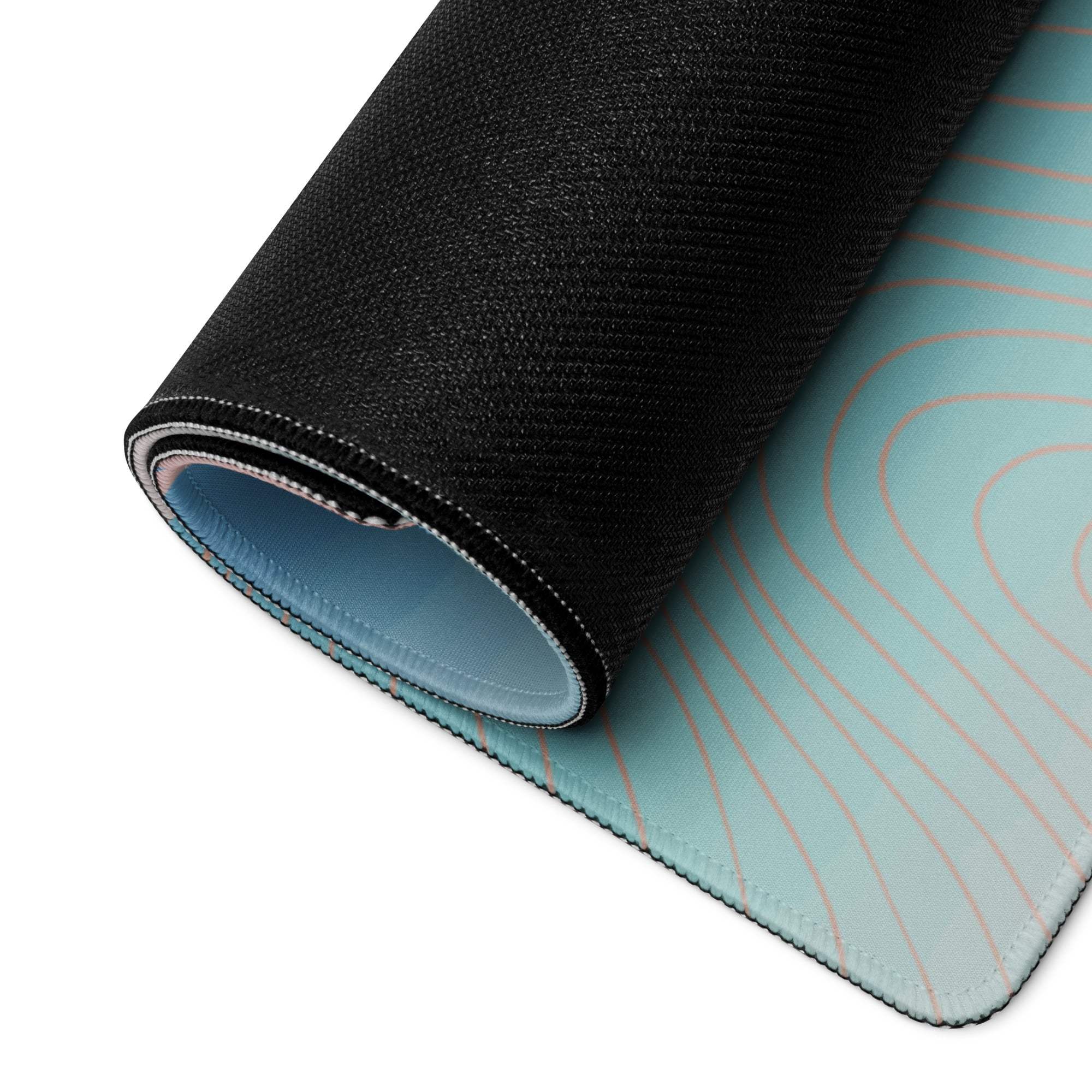 Pastel Mountain Landscape Mouse Pad - Mountain Pink Blue Teal Desk Mat Modern Abstract - Calm Minimalist Digital Art
