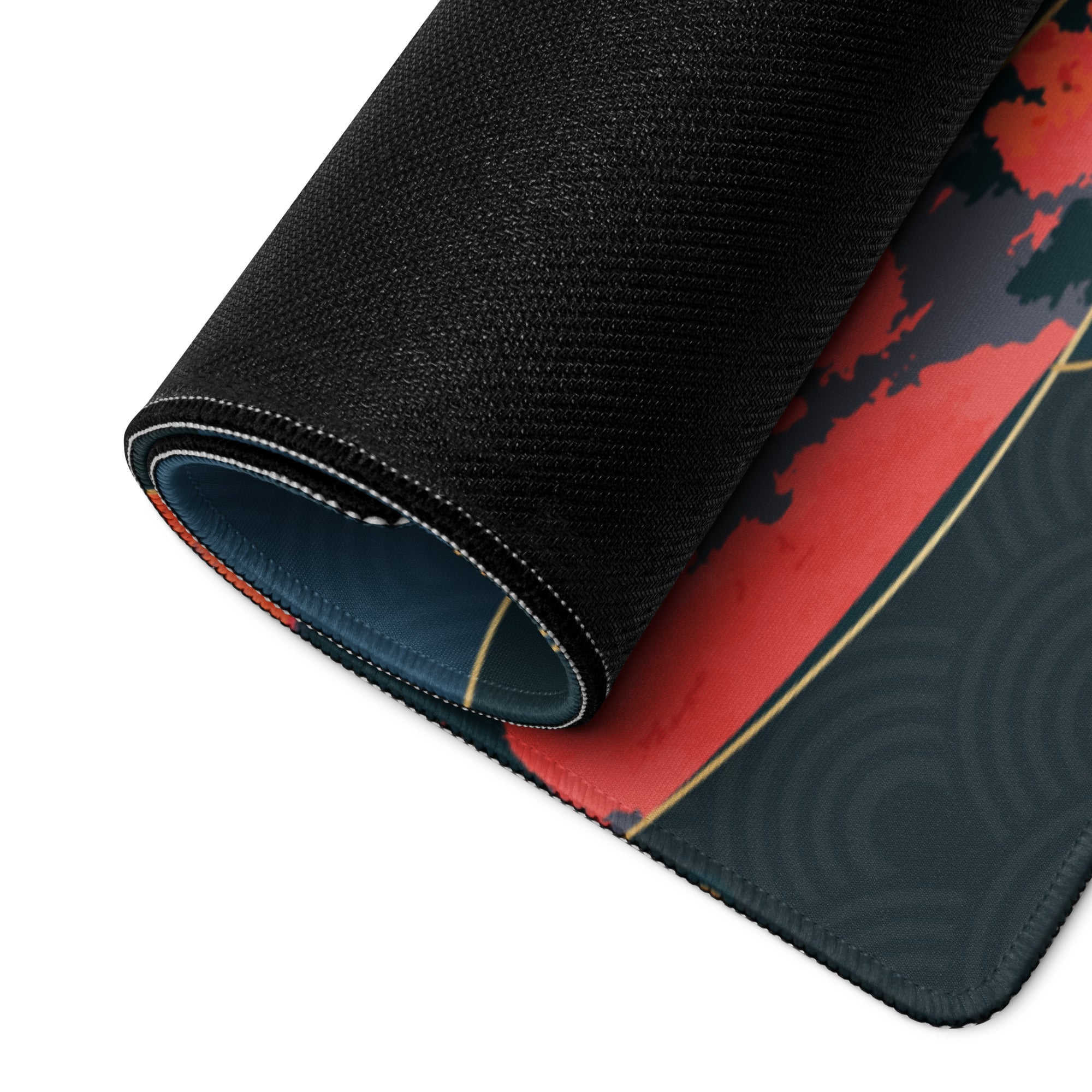 Koi Fish Zen Gaming Mouse Pad - Koi Fish Blue Gold Desk Mouse Pad Japanese Ukiyoe Soothing Mood Japanese Desk Art