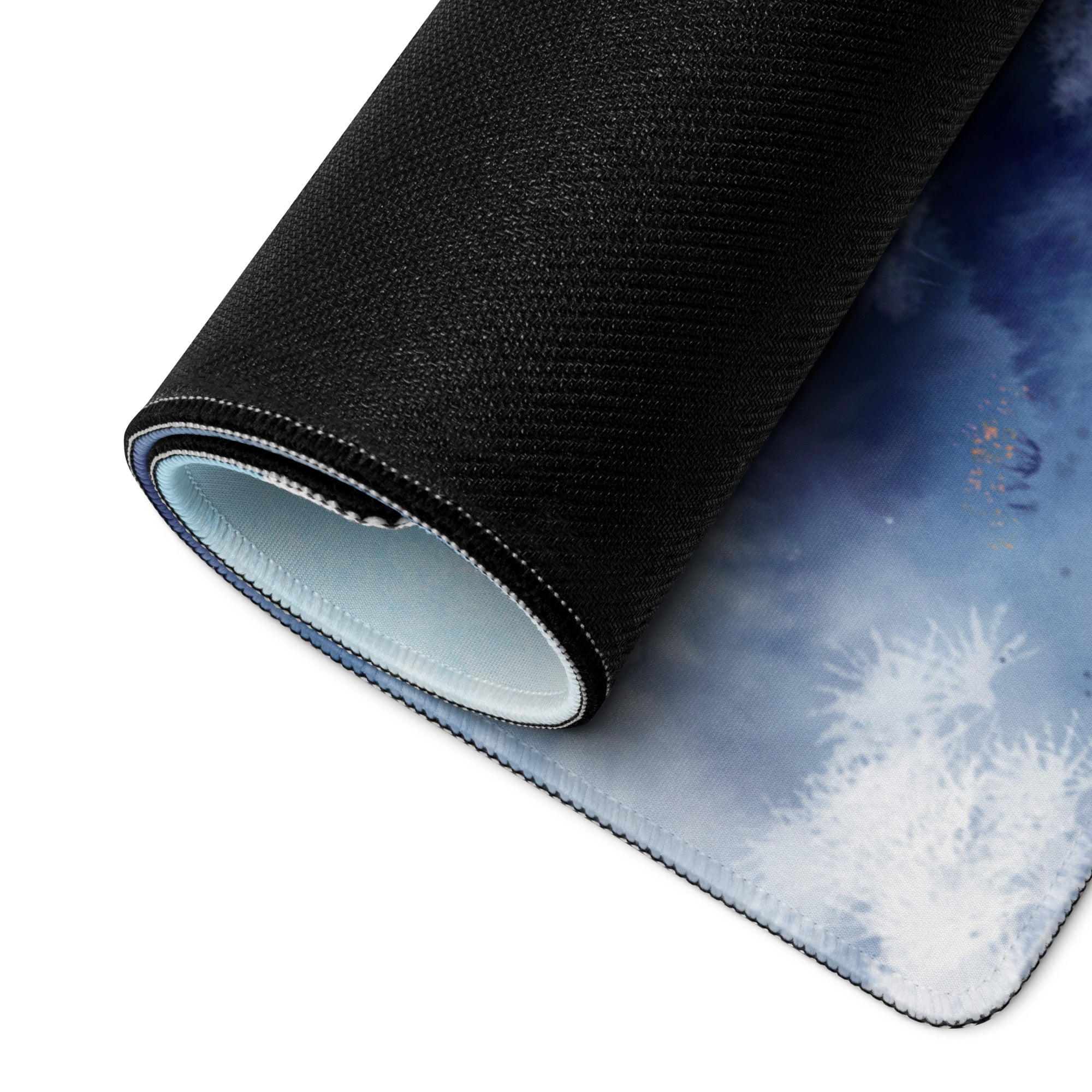 Blue Mountain Serenity Desk Pad - Mouse Pad Blue White Home Office Watercolor Landscape Calm Zen Minimalist Gaming Desk Mat Watercolor