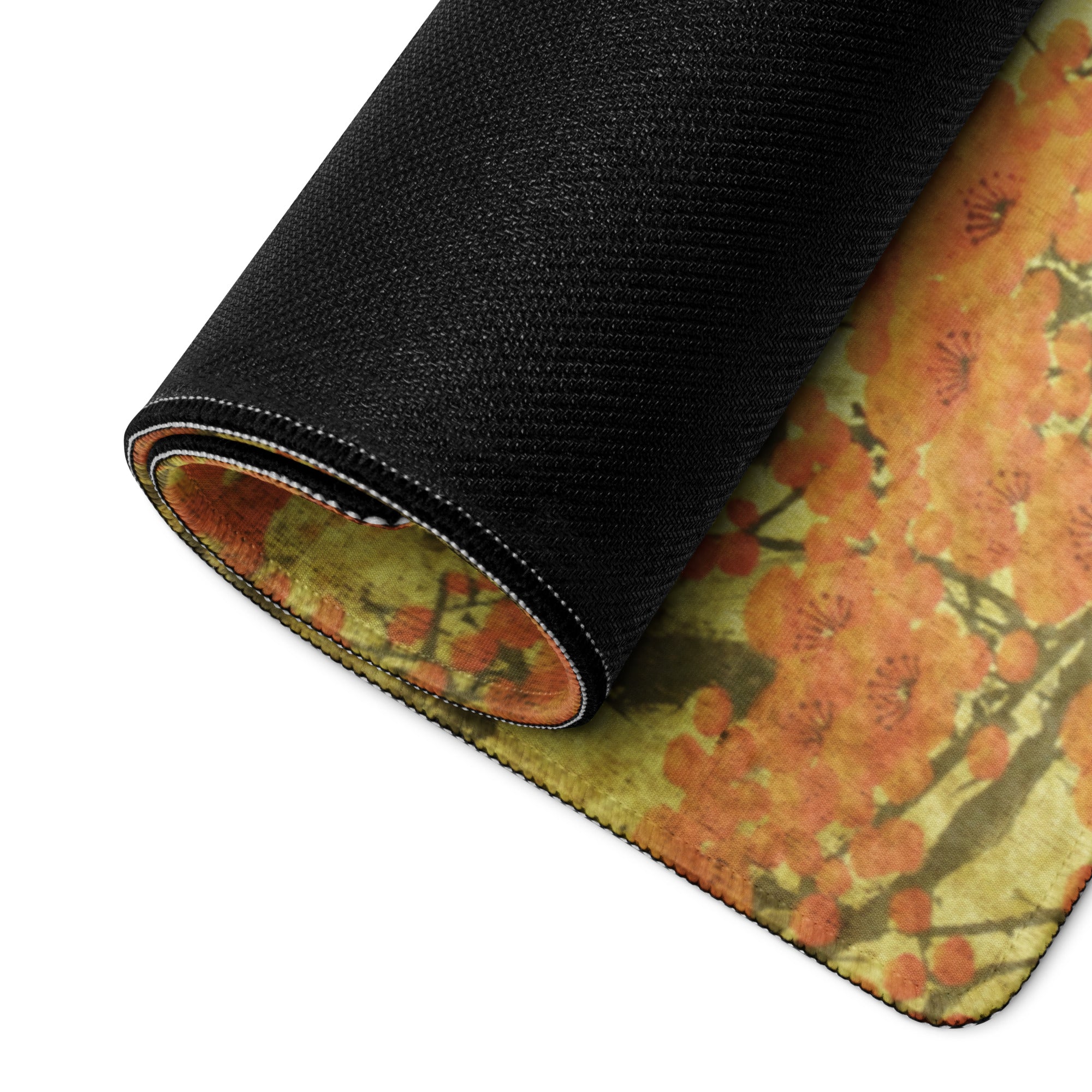 Serene Plum Blossom Bamboo Desk Pad - Plum Blossom And Bamboo On Beige Parchment Pad Sumi-E Calm Desk Accessory Ink Wash