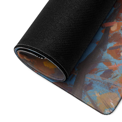 Autumn Landscape Mouse Pad - Landscape Mouse Pad Blue Orange Gaming Impressionist Calm Mood Modern Desk Accessory Oil