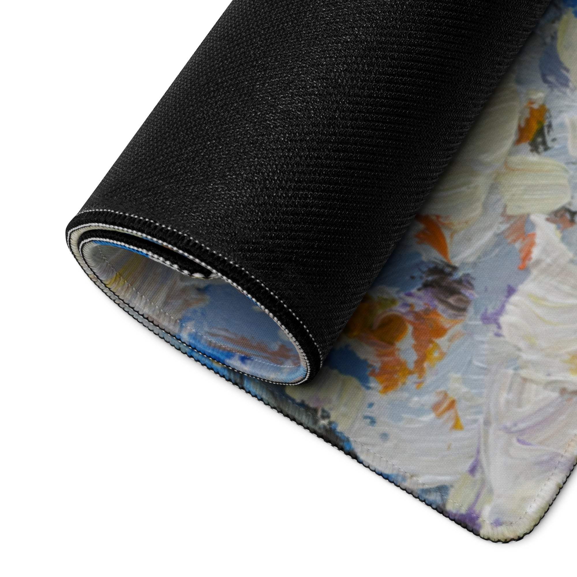 Vivid Abstract Blue Gaming Mouse Pad - Abstract Blue Modern Mouse Pad Desk Vibrant Mood Textured Contemporary Decor