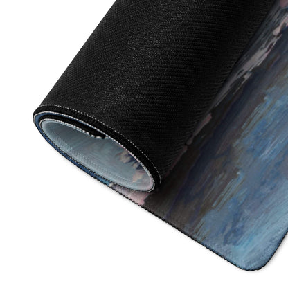 Oceanic Seascape Mouse Pad - Seascape Blues Teal Pink Desk Calm Minimalist Modern Desk Mat Oil Painting