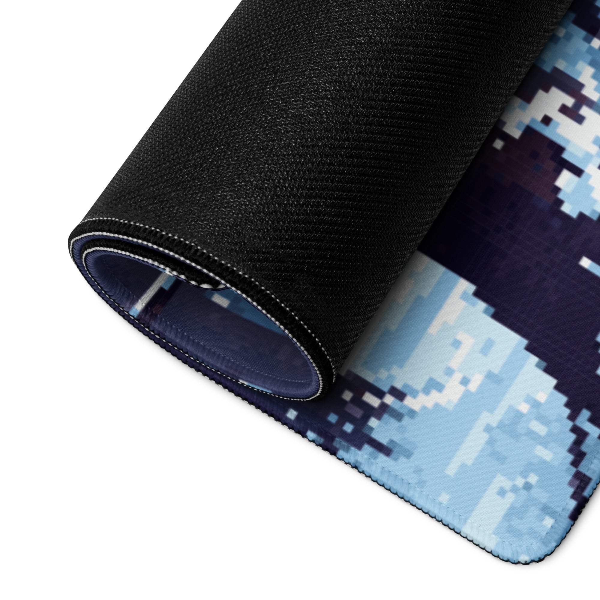 Winter Forest Pixel Art Mouse Pad - Winter Forest Blue Desk Pixel Art Calm Winter Mood Nordic Office Decor Pixel Artwork