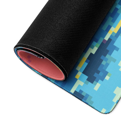 Pixel Sunset Beach Gaming Pad - Beach Sunset Pixel Art Pink Purple Orange Yellow Gaming Pad Mood Vibrant Modern Digital