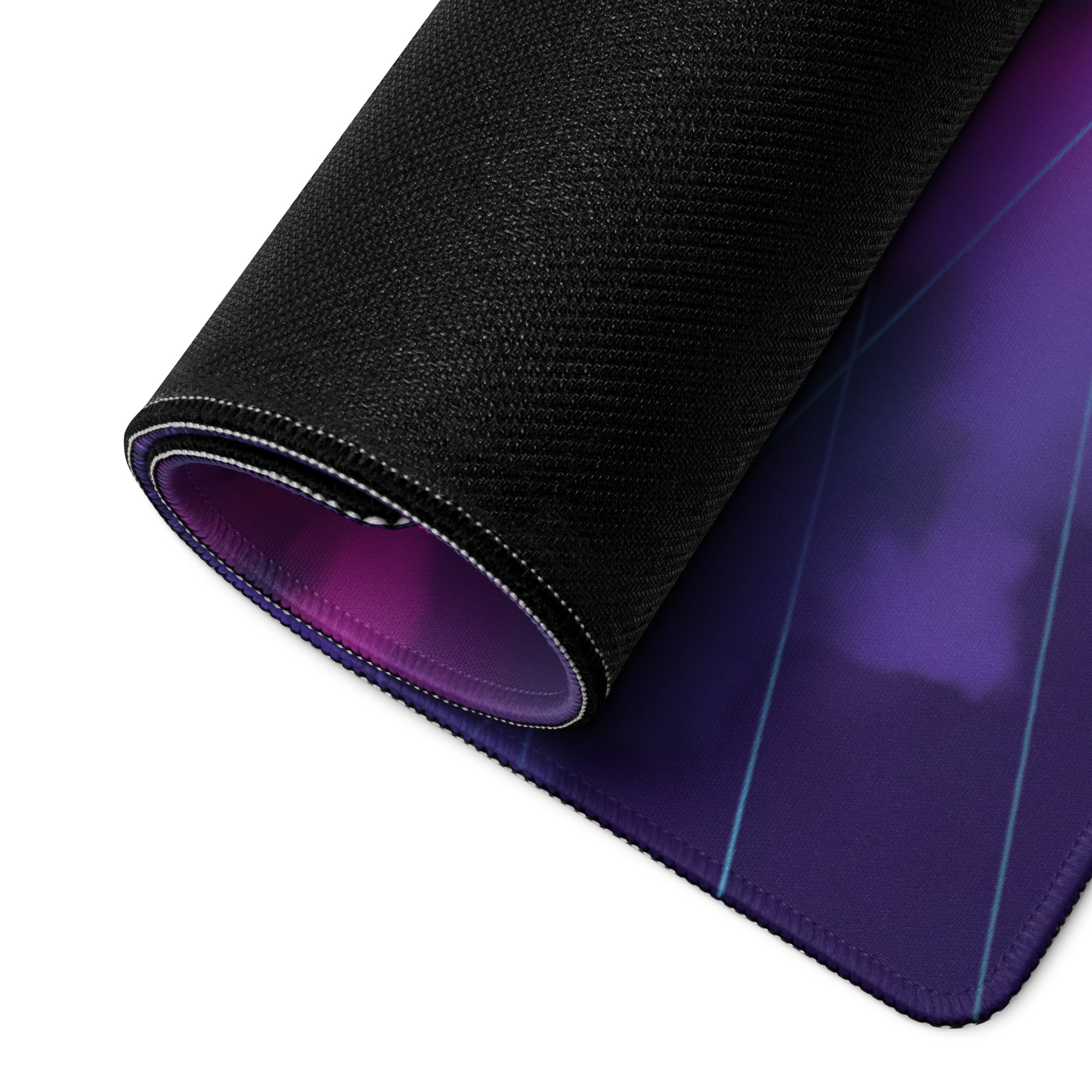 Rolls-Royce Ghost Inspired White Purple Vaporwave Gaming Mouse Pad, Neon Luxury Car Desk Mat with Retro Futuristic Palm Tree Artwork