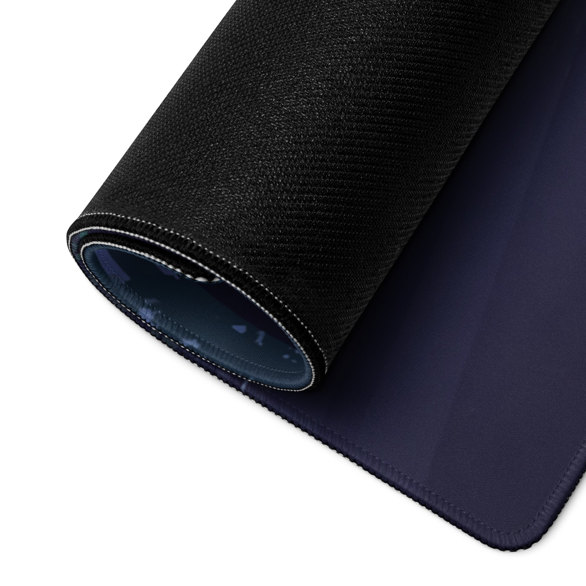Mercedes-AMG GT Inspired Black Blue Vaporwave Gaming Mouse Pad, Moody Sports Car Desk Mat with Neon Forest Road Artwork and Cyberpunk Style