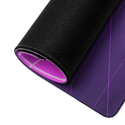 Mercedes-Benz SLS AMG Inspired Silver Purple Vaporwave Gaming Mouse Pad, Neon Supercar Desk Mat with Retro Futuristic Cyberpunk City Artwork