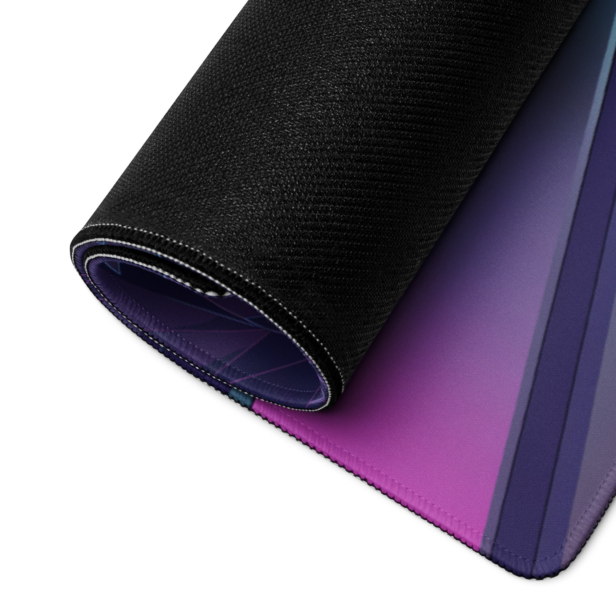 BMW M3 E46 Convertible Inspired Teal Purple Vaporwave Gaming Mouse Pad, Retro Sports Car Desk Mat with Neon Futuristic City Artwork
