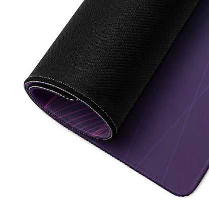 BMW M2 G87 Inspired White Purple Vaporwave Gaming Mouse Pad, Neon Sports Coupe Desk Mat with Retro Futuristic Wave Grid Artwork