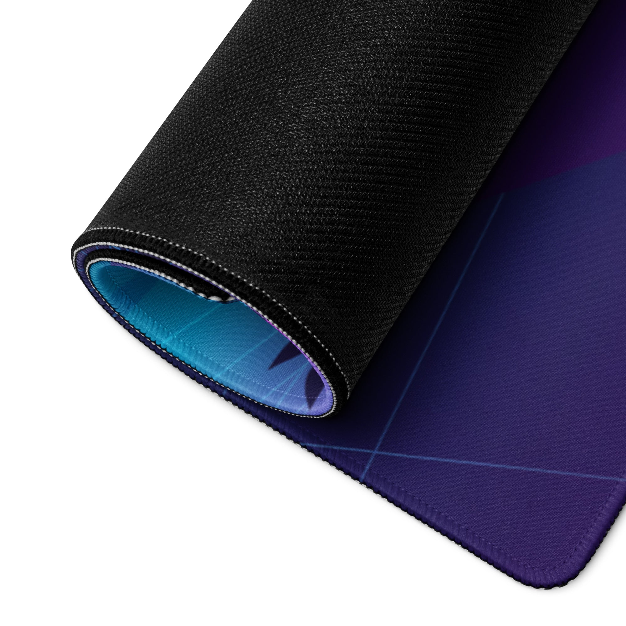 BMW M4 GT3 Inspired Blue Pink Vaporwave Gaming Mouse Pad, Neon Race Car Desk Mat with Retro Futuristic Mountain Highway Artwork