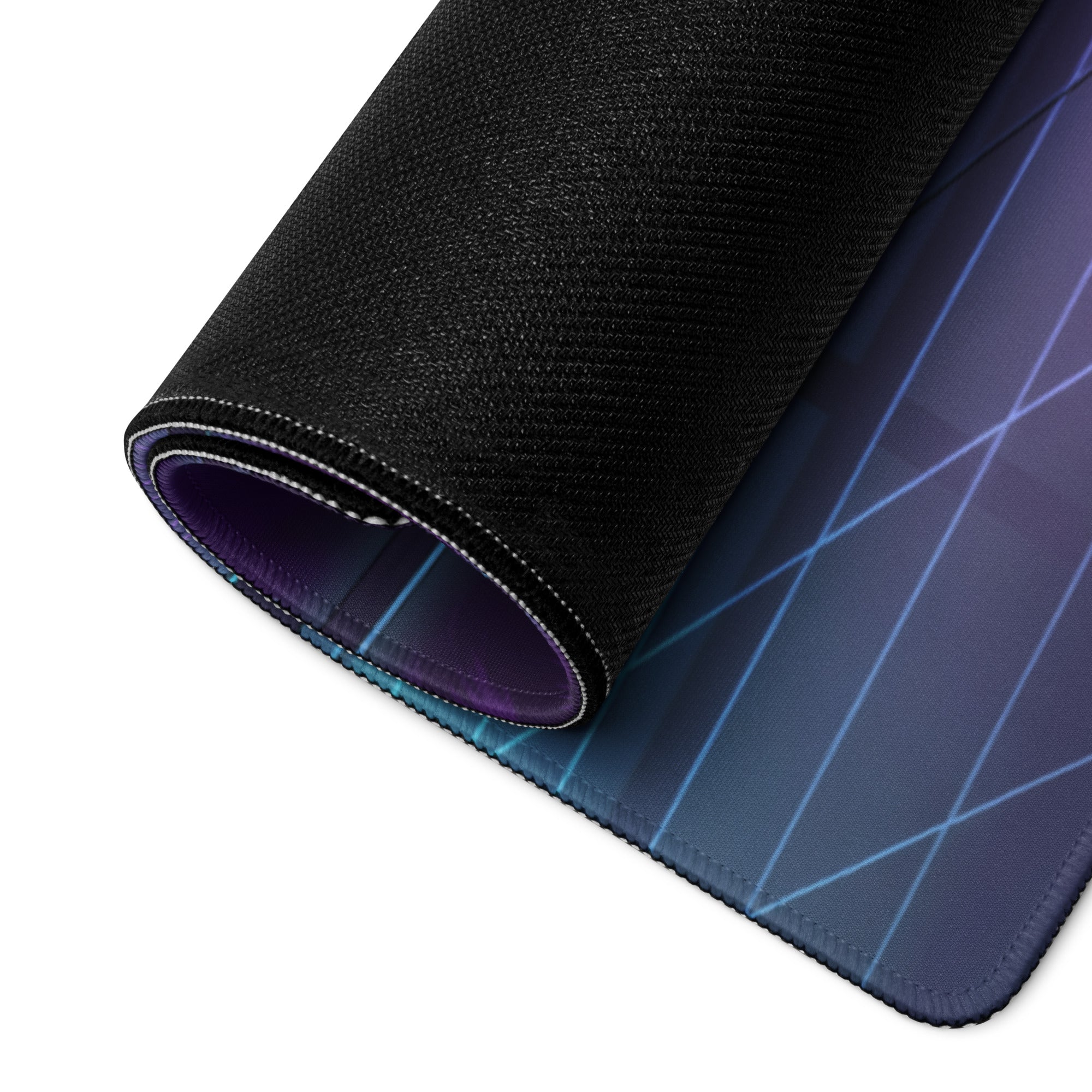 BMW M3 G80 Inspired Gray Purple Vaporwave Gaming Mouse Pad, Neon Sports Sedan Desk Mat with Retro Futuristic Luxury Garage Artwork