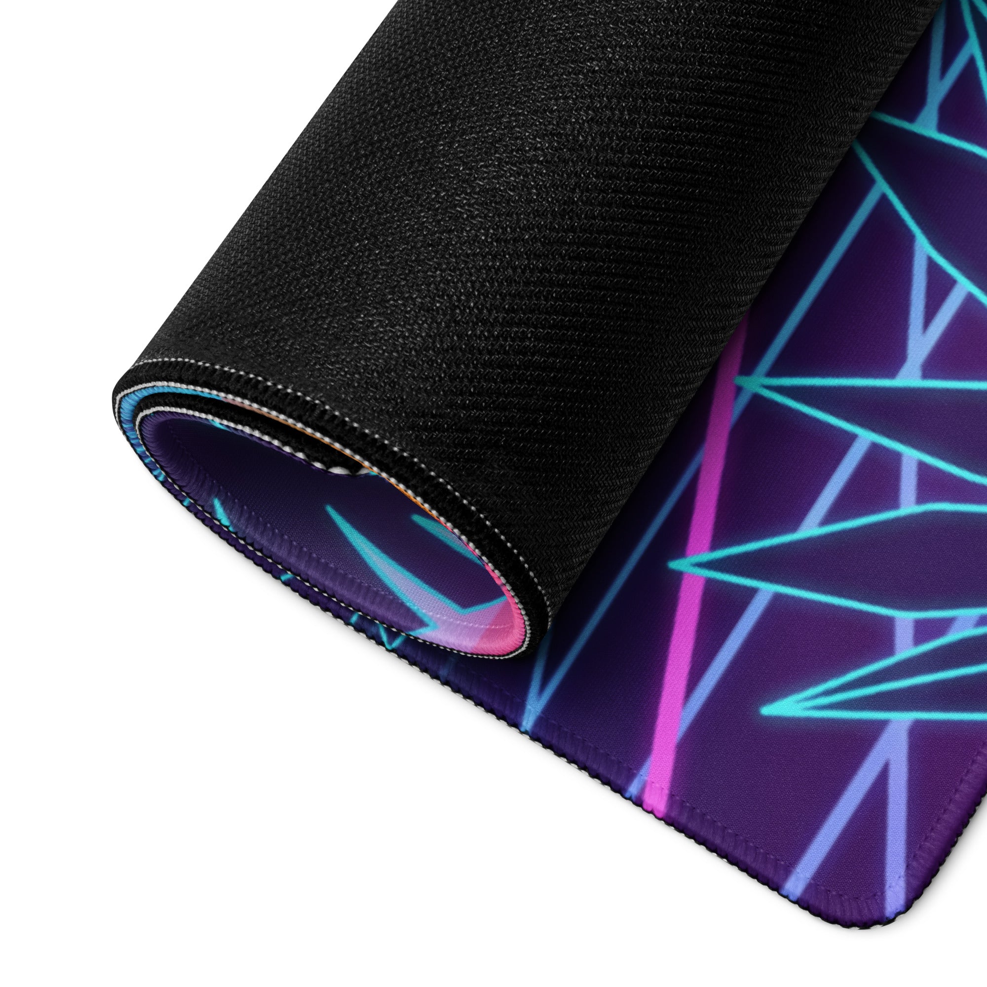 Porsche 911 Turbo 964 Inspired Orange Purple Vaporwave Gaming Mouse Pad, Classic Sports Car Desk Mat with Neon Grid Sunset and Palm Tree Artwork