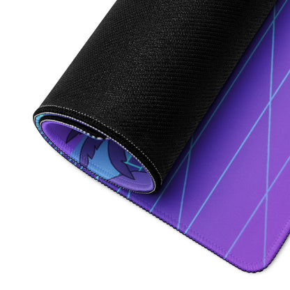 1969 Dodge Charger R/T Inspired Red Blue Vaporwave Gaming Mouse Pad, Classic Muscle Car Desk Mat with Neon Grid Sunset Artwork