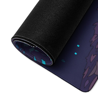 Porsche 911 Turbo 993 Inspired Teal Purple Vaporwave Gaming Mouse Pad, Classic Sports Car Desk Mat with Enchanted Neon Forest Artwork